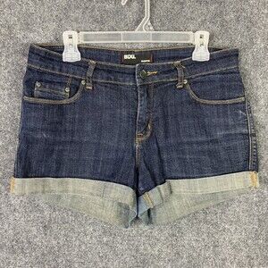 BDG Womens Denim Shorts 31 Shortie Mid Rise Rolled Cuffs Medium Wash Denim